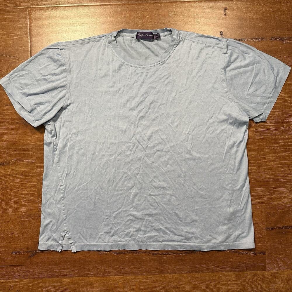Ralph Lauren Purple Label T Shirt L Blue Short Sleeve Mercerized Cotton Italy